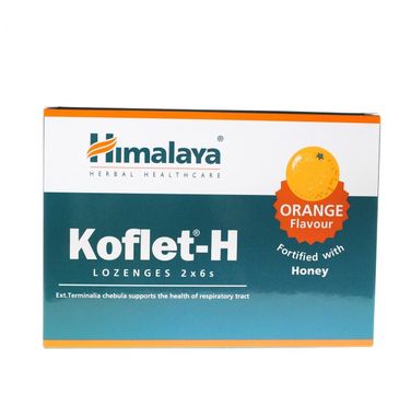 Himalaya Herbal Healthcare Koflet-H pastylki na kaszel i ból gardła Pomarańcza 12szt