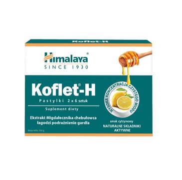 Himalaya – KOFLET-H Pastylki do ssania o smaku cytrynowym (2 x 6 szt.)