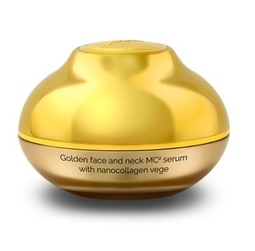 HiSkin SkinLed Golden Face And Neck MC2 Serum With Nanocollagen Vege kolagenowe złote serum do twarzy z mikromasażerem refill (30 ml))