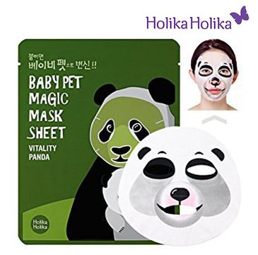 Holika Holika Baby Pet Magic Mask Sheet maska w płacie Vitality Panda witaminowa rozjaśniająca cienie pod oczami 1 szt