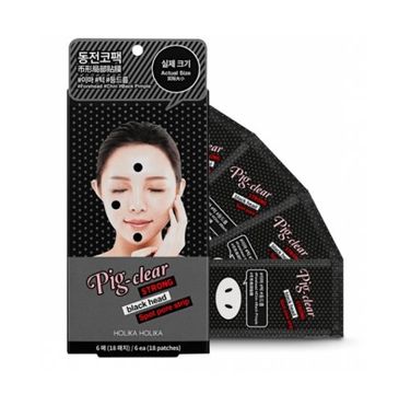 Holika Holika Pig-Clear Strong Black Head Spot Pore Strip plasterki do usuwania zaskórników 18szt.