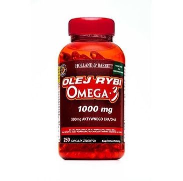 Holland & Barrett Olej rybi 1000mg z kwasami Omega-3 250 kapsułek żelowych