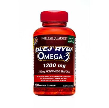 Holland & Barrett Olej rybi 1200mg z kwasami Omega-3 100 kapsułek żelowych