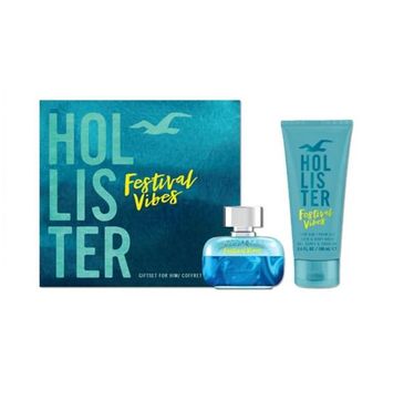 Hollister Festival Vibes For Him zestaw woda toaletowa spray 50ml + żel pod prysznic 100ml