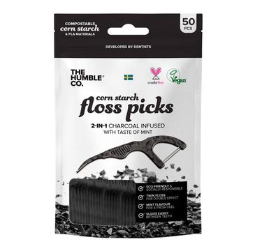 Humble Natural Dental Floss Picks nicio-wykałaczki Charcoal (50 szt)