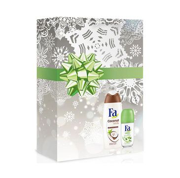 Fa Zestaw kosmetyków dla kobiet żel pod prysznic Coconut 250ml+dezodorant roll-on Fresh 50ml