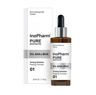 InoPharm Pure Elements 9% AHA+BHA Peeling peeling do twarzy z hydroksykwasami 9% AHA i BHA 30ml