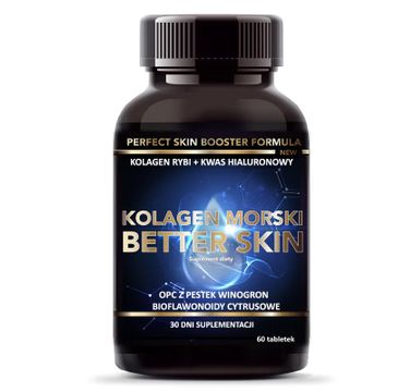 Intenson Kolagen Morski Better Skin + Witamina C + Kwas Hialuronowy suplement diety 60 tabletek