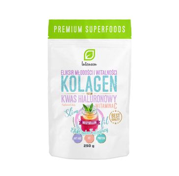 Intenson Kolagen + Witamina C + Kwas Hialuronowy suplement diety efekt odmładzający (250 g)