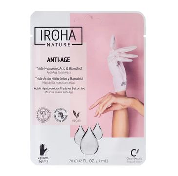 Iroha nature Anti-Age Hand Mask przeciwstarzeniowa maska do rąk w formie rękawic (2 x 9 ml)