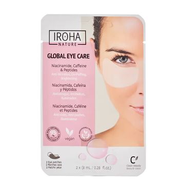 Iroha nature Global Eye Care Patches płatki pod oczy kofeiną i peptydami (2 szt.)