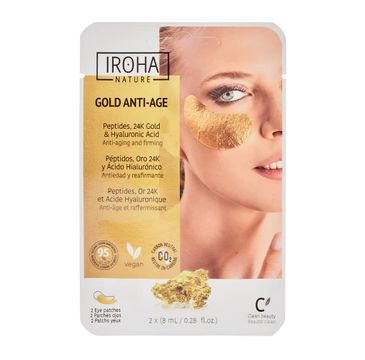 Iroha nature Gold Anti-Age Patches ujędrniające płatki pod oczy z 24k złotem i kwasem hialuronowym (2 szt.)