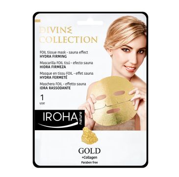 Iroha nature Gold + Collagen Hydra Firming Face Mask nawilżająco-ujędrniająca maska w płachcie ze złotem i kolagenem (25 ml)