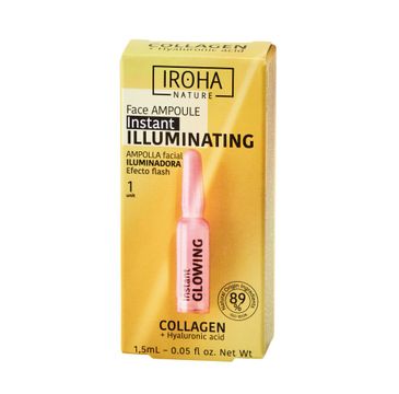 Iroha nature Instant Flash Illuminating Face Ampoule rozświetlająca ampułka do twarzy z kolagenem i kwasem hialuronowym (1.5 ml)