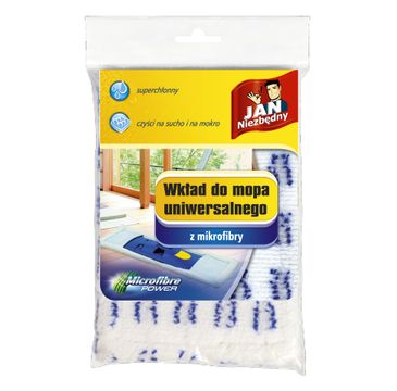 Jan Niezbędny Mikrofibra wkład do mopa uniwersalnego płaskiego-biały  1 szt.