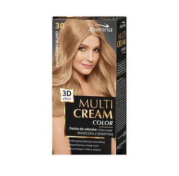 Joanna Multi Cream Color farba do każdego typu włosów nr 30 karmelowy blond (120 ml)