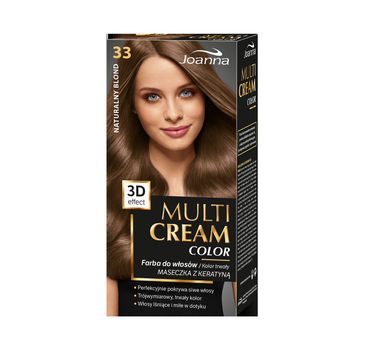 Joanna Multi Cream Color farba do każdego typu włosów nr 33 naturalny blond (120 ml)