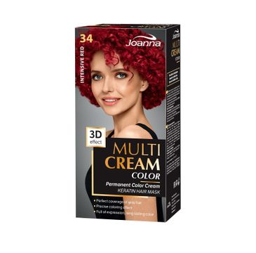 Joanna Multi Cream Color farba do każdego typu włosów nr 34 intensywna czerwień 120 ml