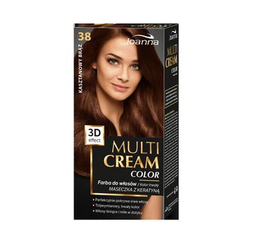 Joanna Multi Cream Color farba do każdego typu włosów nr 38 kasztanowy brąz 120 ml