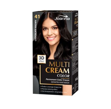 Joanna Multi Cream Color farba do każdego typu włosów nr 41 czekoladowy brąz 120 ml