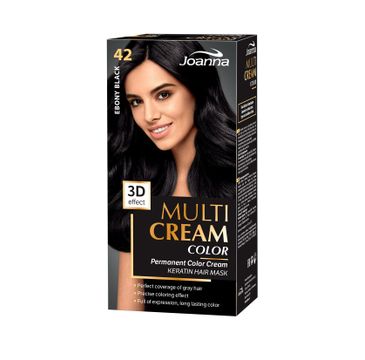 Joanna Multi Cream Color farba do każdego typu włosów nr 42 hebanowa czerń 120 ml