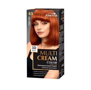 Joanna Multi Cream Color farba do każdego typu włosów nr 43 płomienny rudy 120 ml