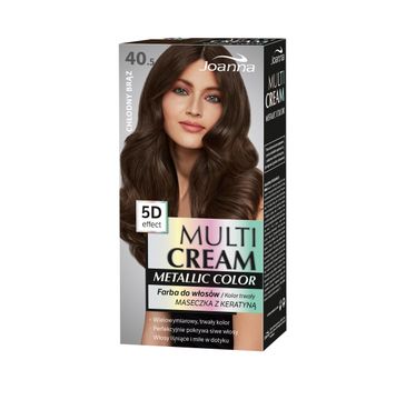 Joanna Multi Cream Metallic Color Farba do włosów nr 40.5 Chłodny Brąz 1op.