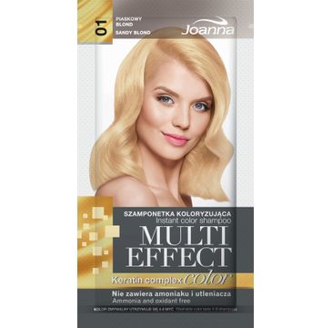 Joanna Multi Effect Color Keratin Complex szamponetka do każdego typu włosów 01 piaskowy blond 35 g