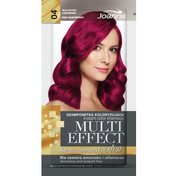 Joanna Multi Effect Color Keratin Complex szamponetka do każdego typu włosów 04 malinowa czerwień 35 g