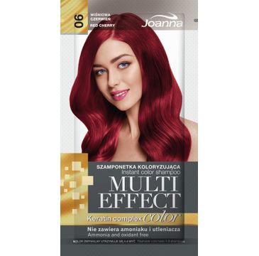 Joanna Multi Effect Color Keratin Complex szamponetka do każdego typu włosów 06 wiśniowa czerwień 35 g