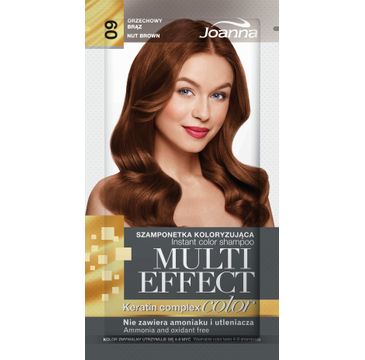 Joanna Multi Effect Color Keratin Complex szamponetka do każdego typu włosów 09 orzechowy brąz 35 g