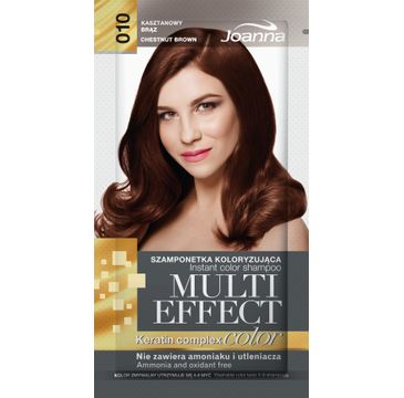 Joanna Multi Effect Color Keratin Complex szamponetka do każdego typu włosów 10 kasztanowy brąz 35 g