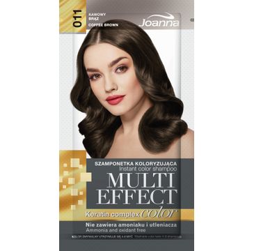 Joanna Multi Effect Color Keratin Complex szamponetka do każdego typu włosów 11 kawowy brąz 35 g