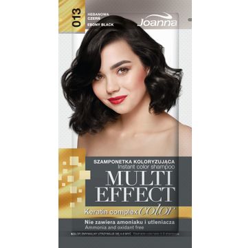 Joanna Multi Effect Color Keratin Complex szamponetka koloryzująca 13 hebanowa czerń (35 g)