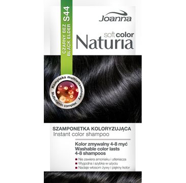 Joanna Naturia Soft Color szampon do każdego typu włosów koloryzujący S 44 czarny bez 100 g