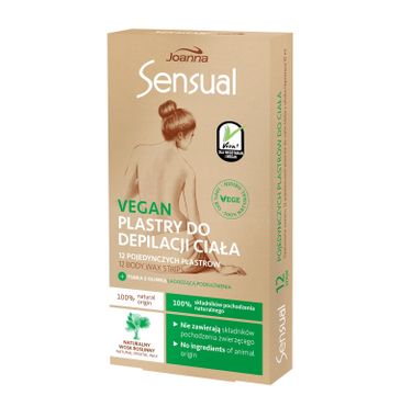 Joanna Sensual Vegan plastry do depilacji ciała Naturalny Wosk Roślinny