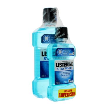 Listerine Stay White Płyn do płukania jamy ustnej DUO (500 ml + 250 ml)
