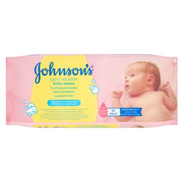 Johnson's Extra Sensitive Baby Wipes łagodne chusteczki oczyszczające dla niemowląt 56szt