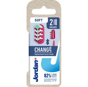 Jordan Change Soft Wymienne Główki do szczoteczki do zębów (2 szt.) - mix kolorów