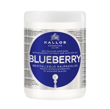 Kallos Blueberry Revitalizing Hair Mask With Blueberry Extract And Avocado Oil rewitalizująca maska do włosów z ekstraktem jagód i olejem avokado 1000ml