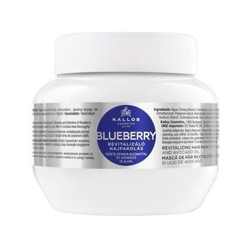 Kallos Blueberry Revitalizing Hair Mask With Blueberry Extract And Avocado Oil rewitalizująca maska do włosów z ekstraktem jagód i olejem avokado 275ml