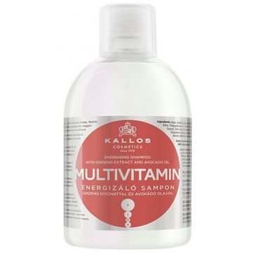 Kallos Multivitamin Energising Hair Shampoo With Ginsegn Extract witaminowo-energizujący szampon do włosów z ekstraktem ginsegna i olejem avokado 1000ml