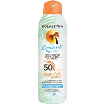 Kolastyna Transparentna sucha mgiełka ochronna do ciała Coconut Paradise SPF50 (150 ml)