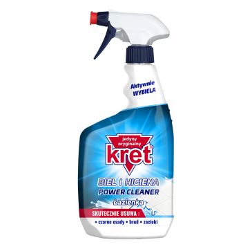 Kret Power Cleaner Biel i Higiena płyn do czyszczenia łazienki (620 ml)