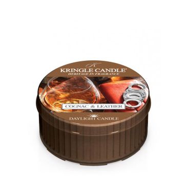 Kringle Candle Daylight świeczka zapachowa - Cognac & Leather (42 g)