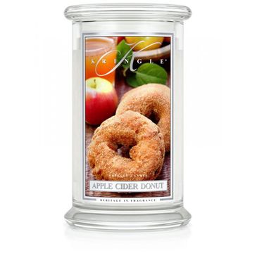 Kringle Candle Duża świeca zapachowa z dwoma knotami Apple Cider Donut (623 g)