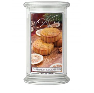 Kringle Candle duża świeca zapachowa z dwoma knotami - Cardamom Gingerbread (623 g)