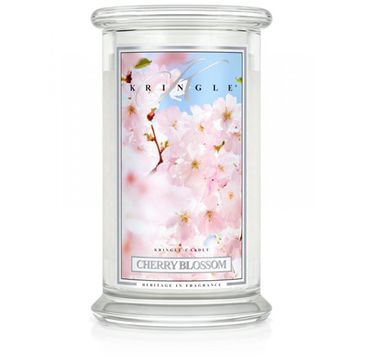Kringle Candle Duża świeca zapachowa z dwoma knotami Cherry Blossom (623 g)