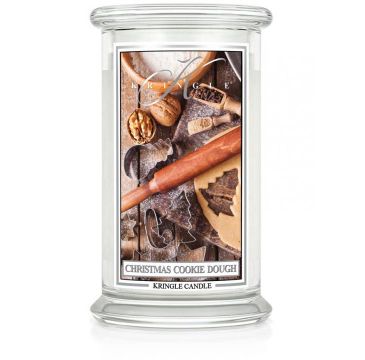 Kringle Candle duża świeca zapachowa z dwoma knotami - Christmas Cookie Dough (623 g)