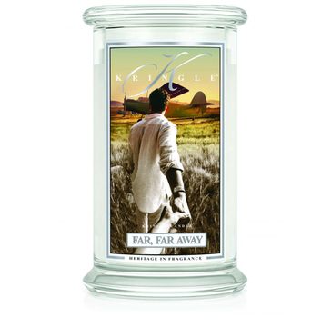Kringle Candle Duża świeca zapachowa z dwoma knotami Far Far Away (623 g)